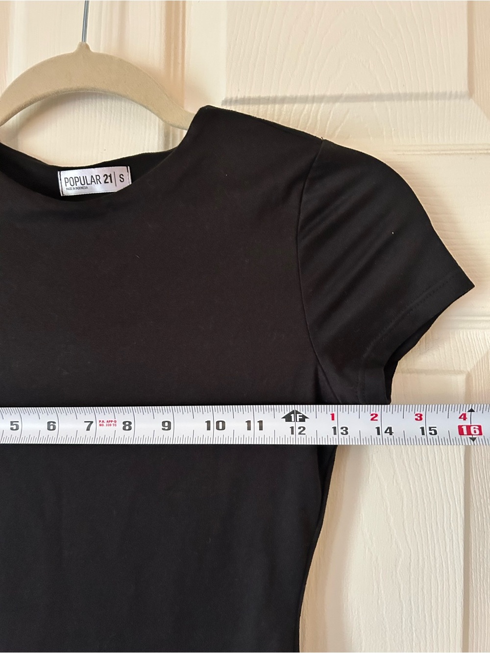 Popular 21 Black Short Sleeve Bodysuit Stretch Fitted Top - Size Small - Picture 8 of 10